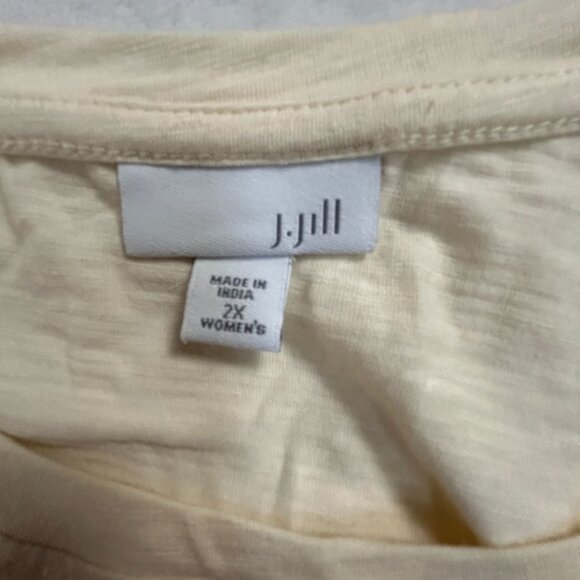 J. Jill Womens Cream Embroidered Floral Long Sleeve Tunic Top 2X Cotton Blend - Picture 3 of 8